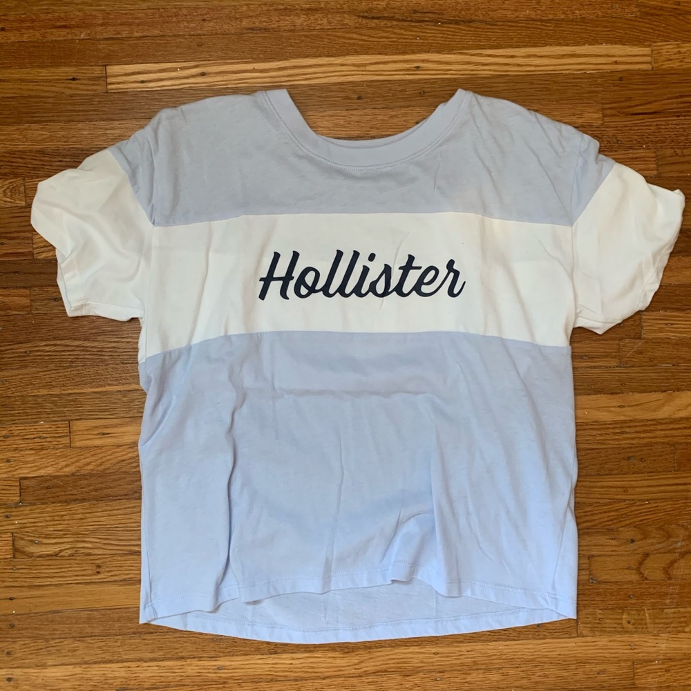 Hollister Tee white and light blue